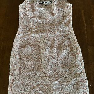 Elegant cream / off white / light pink  Lace Dress